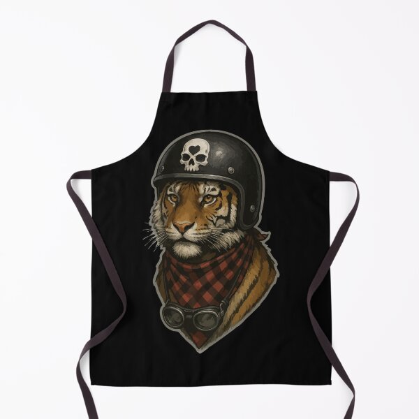 Item preview, Biker Tiger Skull Helmet designed and sold by TomFrontierArt.