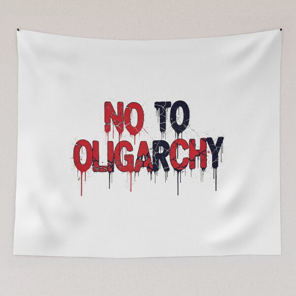 Item preview, No to Oligarchy – Political Statement Graphic Design designed and sold by Cloud-Riders.