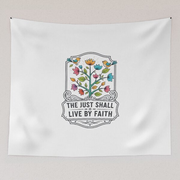 Item preview, The Just Shall Live By Faith, Floral Birds designed and sold by Faithloveshop.