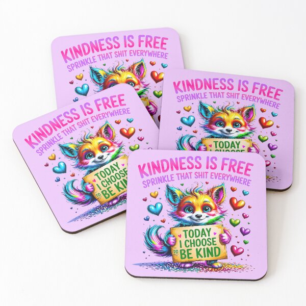 Item preview, Kindness Is Free Funny Rainbow Fox Positive Quote designed and sold by Amanda's Factory.