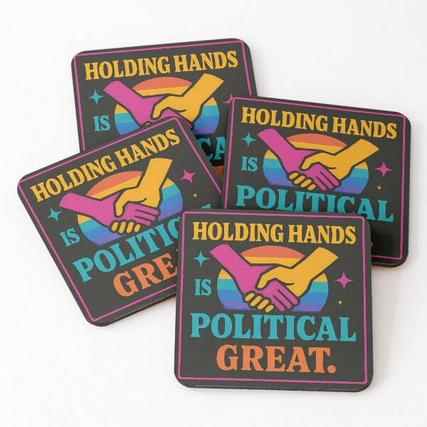 Item preview, Holding Hands Is Political Great – Pride Art designed and sold by Haus Of Sin.