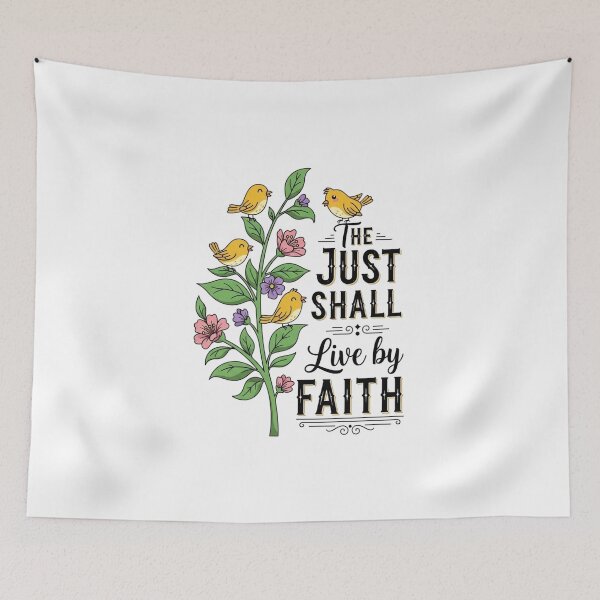 Item preview, The Just Shall Live By Faith, Floral Birds designed and sold by Faithloveshop.