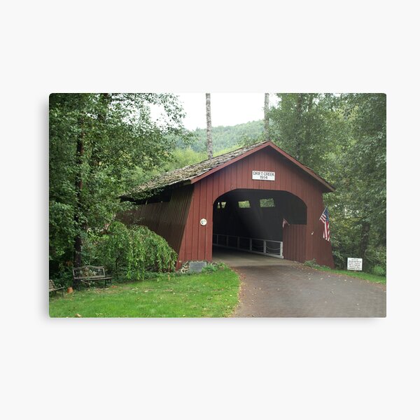 Drift Creek Covered Bridge Metal Print
