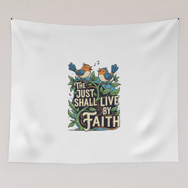 Item preview, The Just Shall Live By Faith, Floral Birds designed and sold by Faithloveshop.