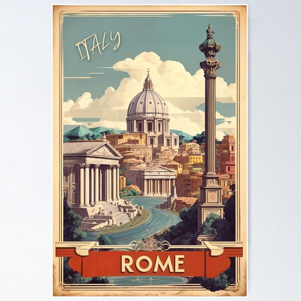 Item preview, Vintage Rome Poster: Italian Elegance designed and sold by Ceemko's Vintage Corner.