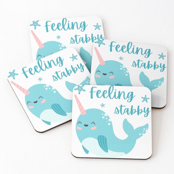 Item preview, Feeling Stabby - Cute Kawaii Narwhal designed and sold by Vibe Collective Apparel.