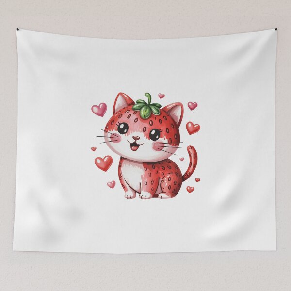 Item preview, strawberry cat designed and sold by jkrphoto.