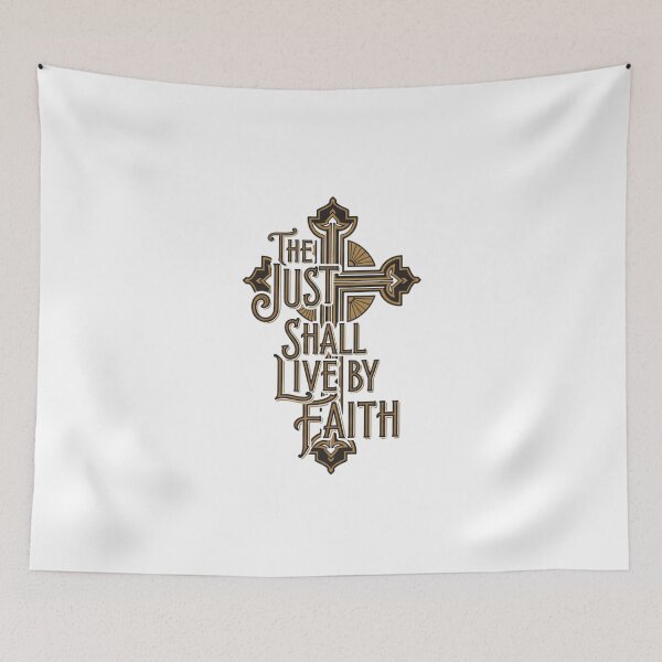 Item preview, The Just Shall Live By Faith Cross designed and sold by Faithloveshop.