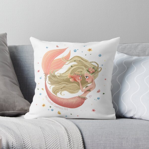 Spring Mermie Throw Pillow