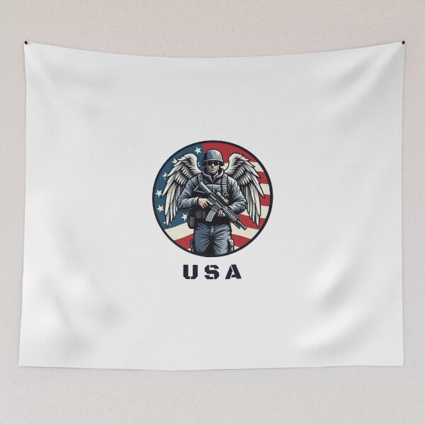 Item preview, USA SOLDIER, usa angel, tactical angel, military angel, protector, American angel, warrior angel, modern angel, angel usa, police angel designed and sold by SavageLegion.