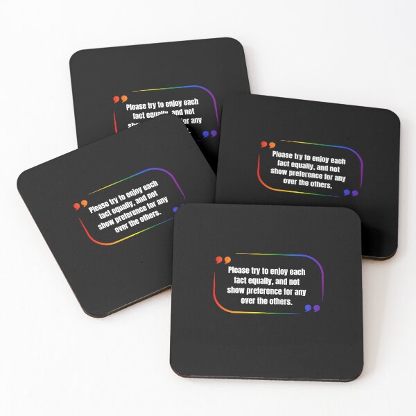 Item preview, Severance, Please try to enjoy each fact equally, and not show preference for any over the others, Classic pride flag graphic, text quote severance tv, funny quote, severance lumon, pride, designed and sold by PrideBeProud.
