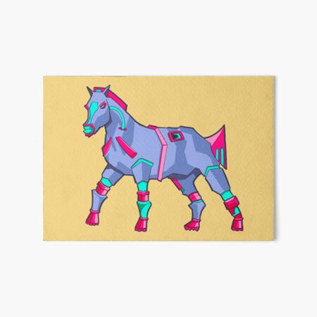Item preview, Neon Cyberpunk Horse – Futuristic Mech Design in Blue, Pink & Green designed and sold by Marcus Douglas Design .