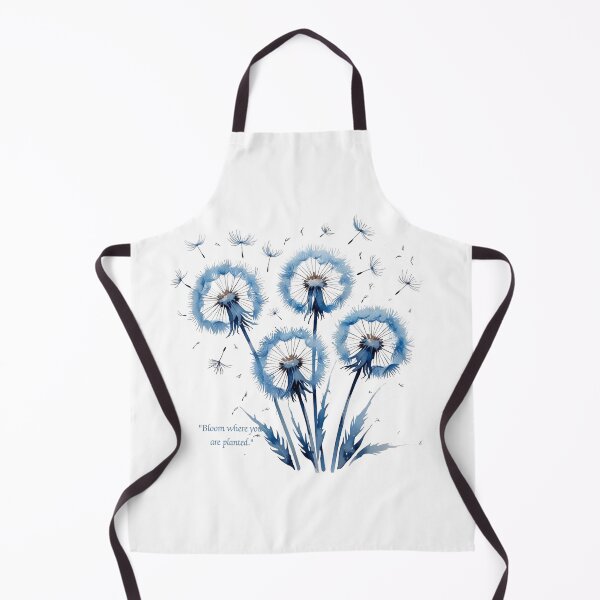 Aperçu de l'œuvre Pissenlit bleu à l'aquarelle : un motif floral délicat créée et vendue par Frame of Mind .