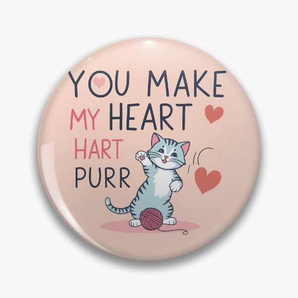 Item preview, Playful love with heart "You make my heart purr" designed and sold by PixelForge.com.de.