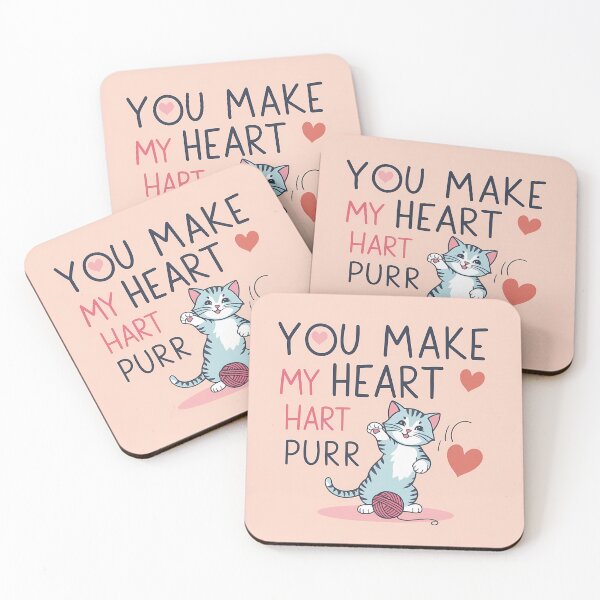 Item preview, Playful love with heart "You make my heart purr" designed and sold by PixelForge.com.de.