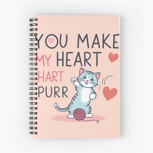 Item preview, Playful love with heart "You make my heart purr" designed and sold by PixelForge.com.de.