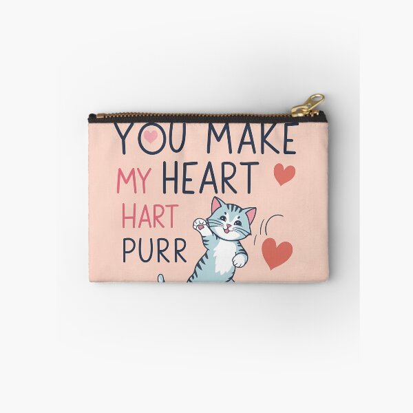 Item preview, Playful love with heart "You make my heart purr" designed and sold by PixelForge.com.de.