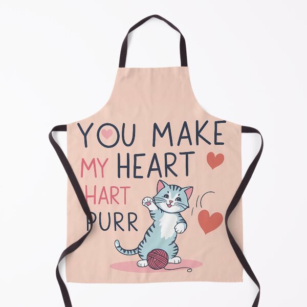 Item preview, Playful love with heart "You make my heart purr" designed and sold by PixelForge.com.de.