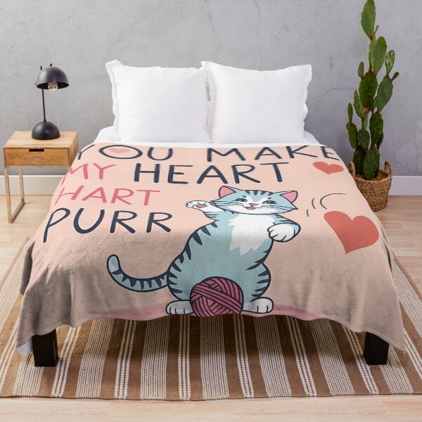 Item preview, Playful love with heart "You make my heart purr" designed and sold by PixelForge.com.de.