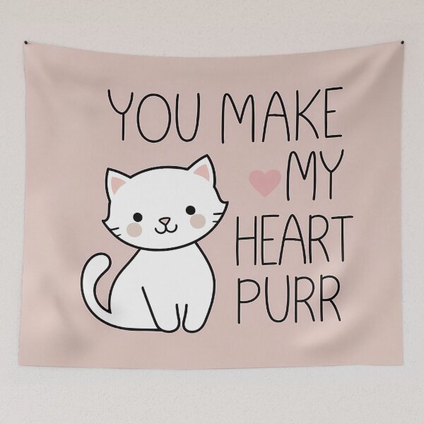 Item preview, "You make my heart purr" Cat love at first sight designed and sold by PixelForge.com.de.