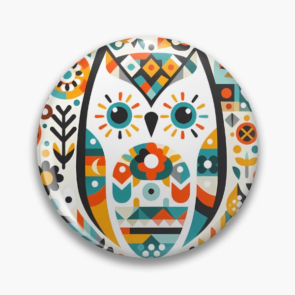 Item preview, Wise Owl Heart - Scandinavian Folk Art by heidiannemorris © designed and sold by FOLK ART FUSION.