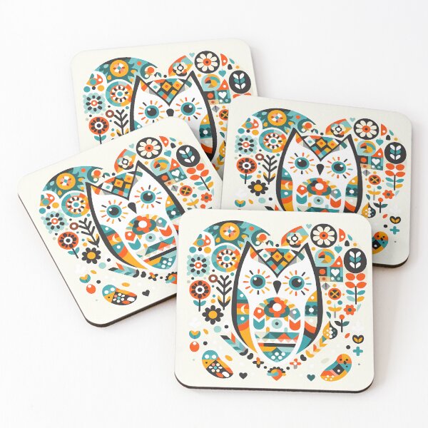 Item preview, Wise Owl Heart - Scandinavian Folk Art by heidiannemorris © designed and sold by FOLK ART FUSION by heidiannemorris.