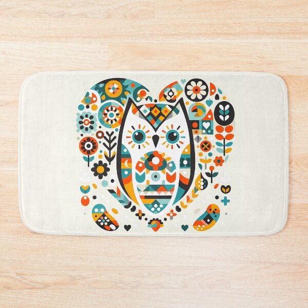 Item preview, Wise Owl Heart - Scandinavian Folk Art by heidiannemorris © designed and sold by FOLK ART FUSION.