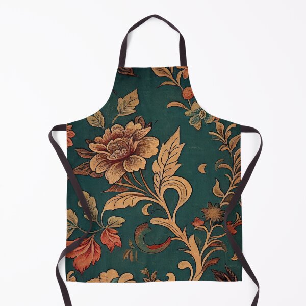 Item preview, Dark Emerald Garden: Golden Botanical Tapestry designed and sold by ShadowAndSlate.