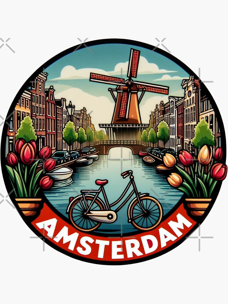 Thumbnail 3 of 3, Sticker, Amsterdam designed and sold by FineArtsPro.