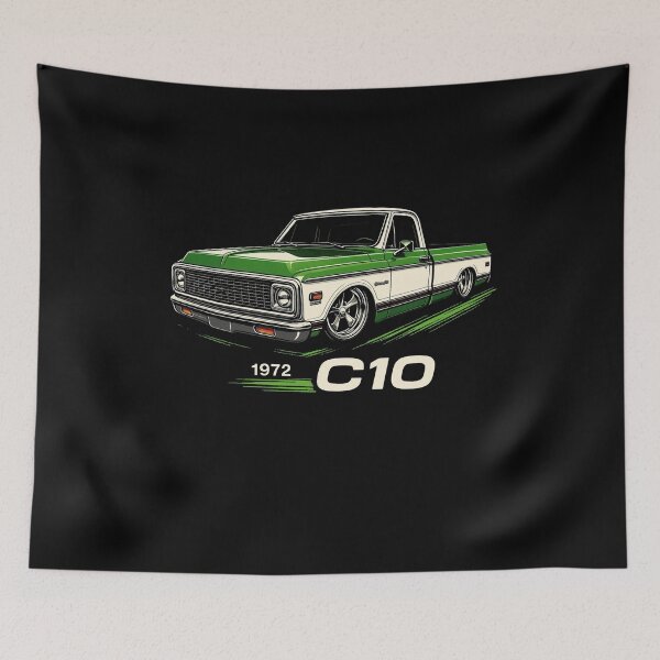 Item preview, 1972 Chevy C10 Pickup in Classic Two-Tone Green and White designed and sold by TheArtOfCar.