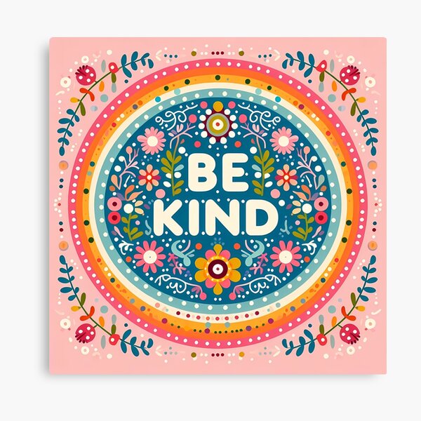 Item preview, Be Kind Floral Mandala - Scandinavian Folk Art by heidiannemorris © designed and sold by FOLK ART FUSION by heidiannemorris.