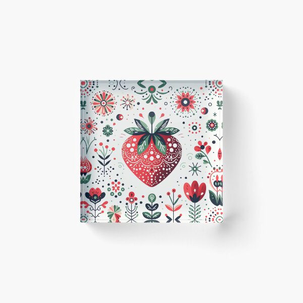 Artikelvorschau, Süße Erdbeerfreude - Skandinavische Volkskunst Sommer der Erdbeeren von heidiannemorris © entworfen und verkauft von FOLK ART FUSION by heidiannemorris.