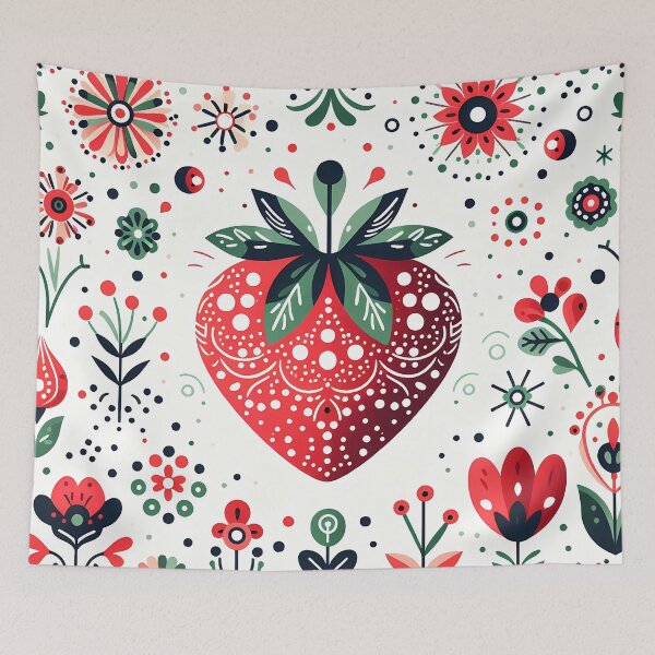 Artikelvorschau, Süße Erdbeerfreude - Skandinavische Volkskunst Sommer der Erdbeeren von heidiannemorris © entworfen und verkauft von FOLK ART FUSION by heidiannemorris.