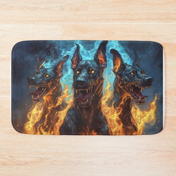 Item preview, Cerberus Three-Headed Hellhound in Flames designed and sold by Anastasiia Yurevych.