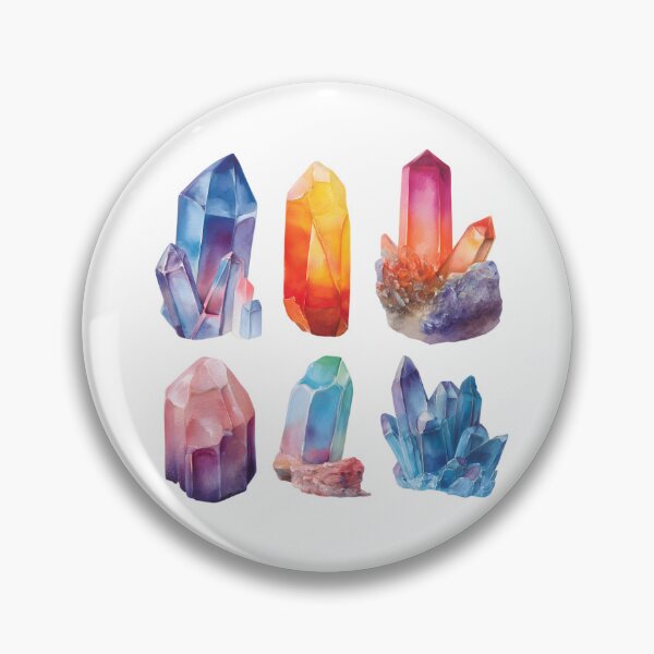 Item preview, Watercolor Crystals Set - Colorful Gemstones and Minerals Art designed and sold by Kollibri.