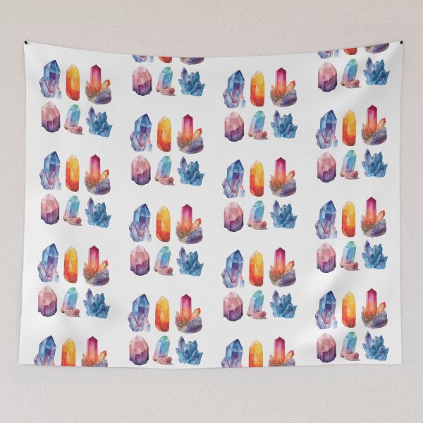 Item preview, Watercolor Crystals Set - Colorful Gemstones and Minerals Art designed and sold by Kollibri.