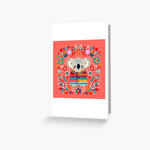 Item preview, Cute Koala Cuddles - Scandinavian Folk Art by heidiannemorris © designed and sold by FOLK ART FUSION by heidiannemorris.