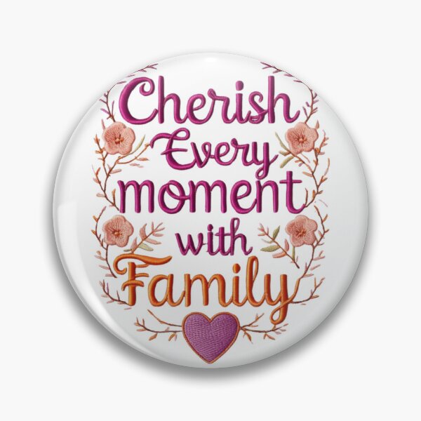 Item preview, Floral Cherish Every Moment with Family Embroidery designed and sold by ArtDesignTp.