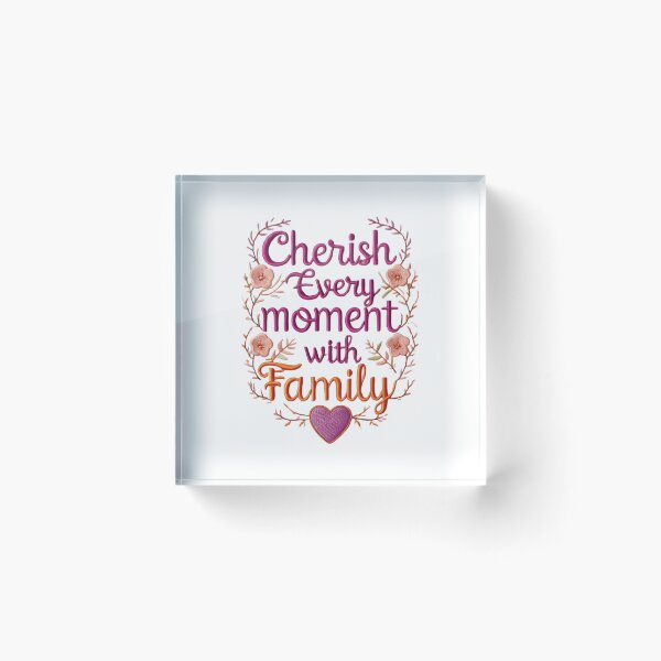Item preview, Floral Cherish Every Moment with Family Embroidery designed and sold by ArtDesignTp.