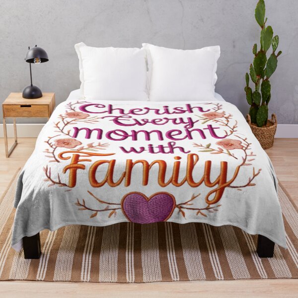 Item preview, Floral Cherish Every Moment with Family Embroidery designed and sold by ArtDesignTp.
