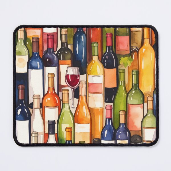 Item preview, Wine Bottles Pattern designed and sold by ArtFactoryAI.