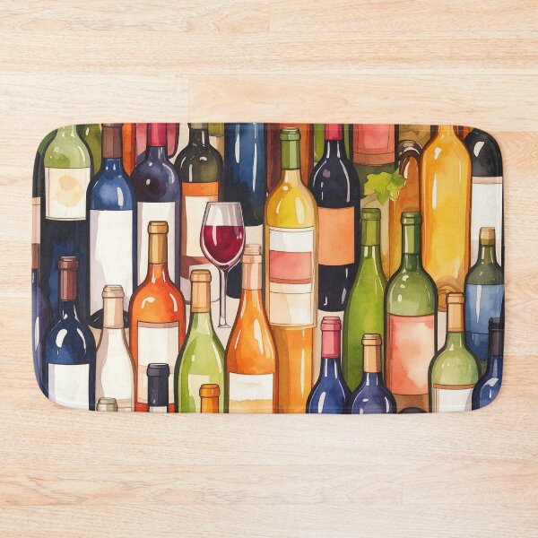 Item preview, Wine Bottles Pattern designed and sold by ArtFactoryAI.