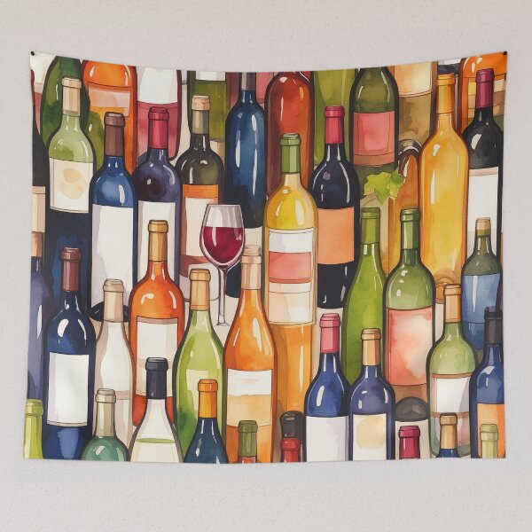 Item preview, Wine Bottles Pattern designed and sold by ArtFactoryAI.