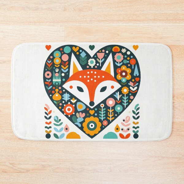 Item preview, Cœur de renard intelligent - Art populaire scandinave par heidiannemorris © designed and sold by FOLK ART FUSION by heidiannemorris.