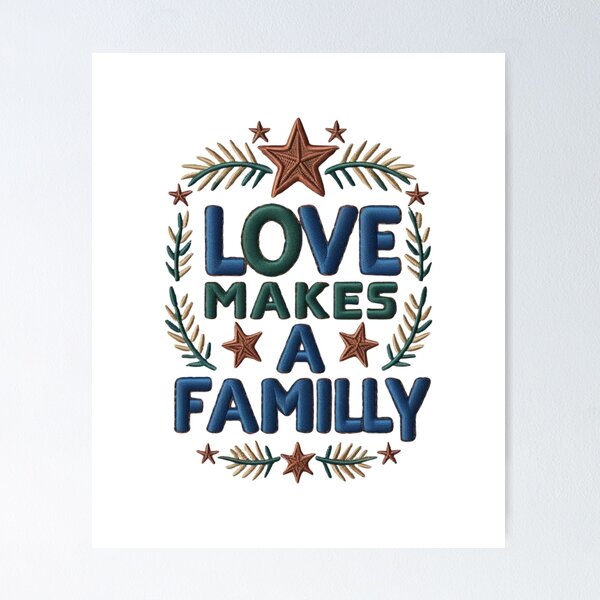 Item preview, Love Makes a Family Embroidered Style Design designed and sold by ArtDesignTp.