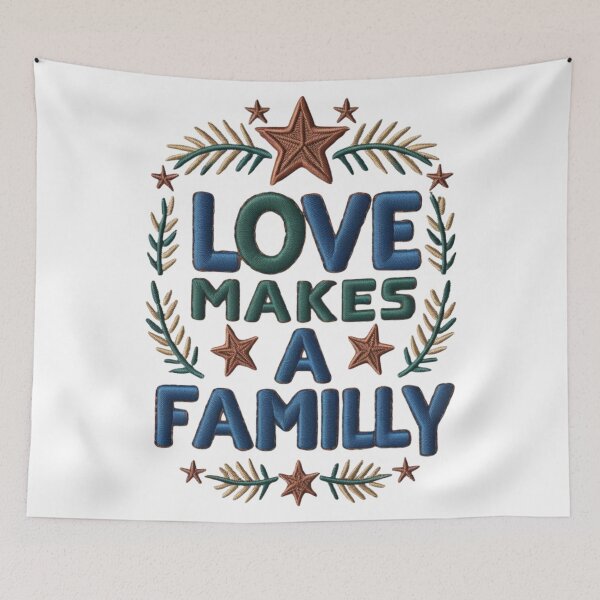 Item preview, Love Makes a Family Embroidered Style Design designed and sold by ArtDesignTp.
