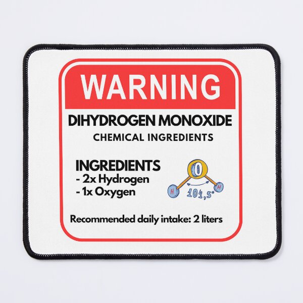Item preview, Dihydrogen Monoxide Chemistry Water designed and sold by Ketsuruii shop.