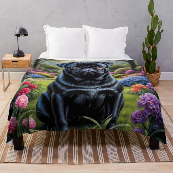 Item preview, Humphrey Black Pug Dog Portrait Painting designed and sold by Heart and Soul Studio.