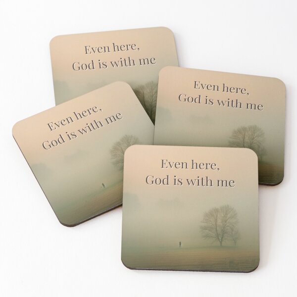 Item preview, Even Here, God Is With Me – Peaceful Christian Art Print for Comfort and Faith designed and sold by DivineWordsArt.