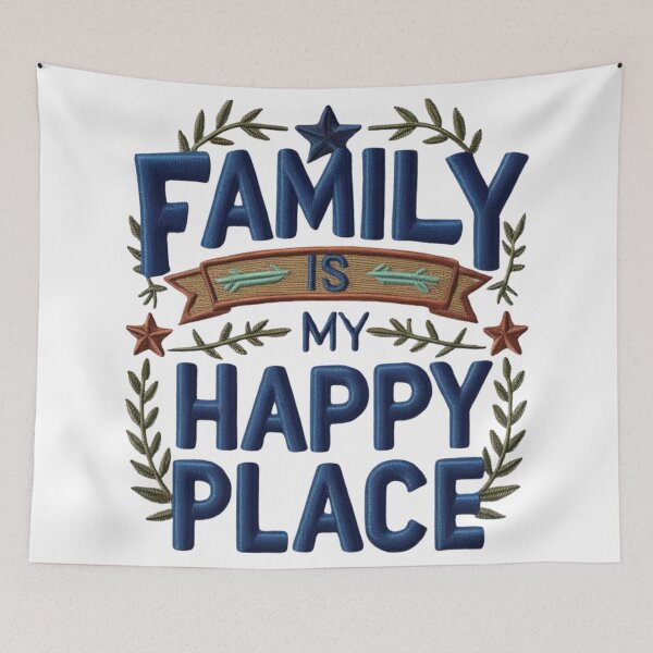 Item preview, Family Is My Happy Place Embroidered Patch Design designed and sold by ArtDesignTp.
